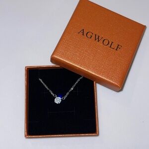 WOLF Silver Necklace with Sapphire Accent